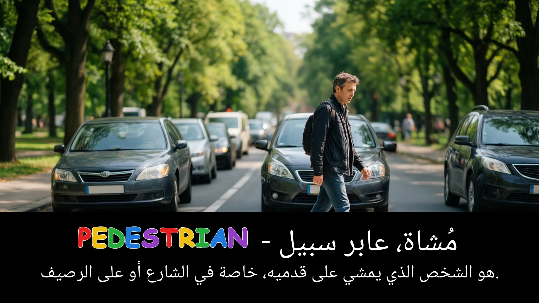 Arabic Illustration for pedestrian